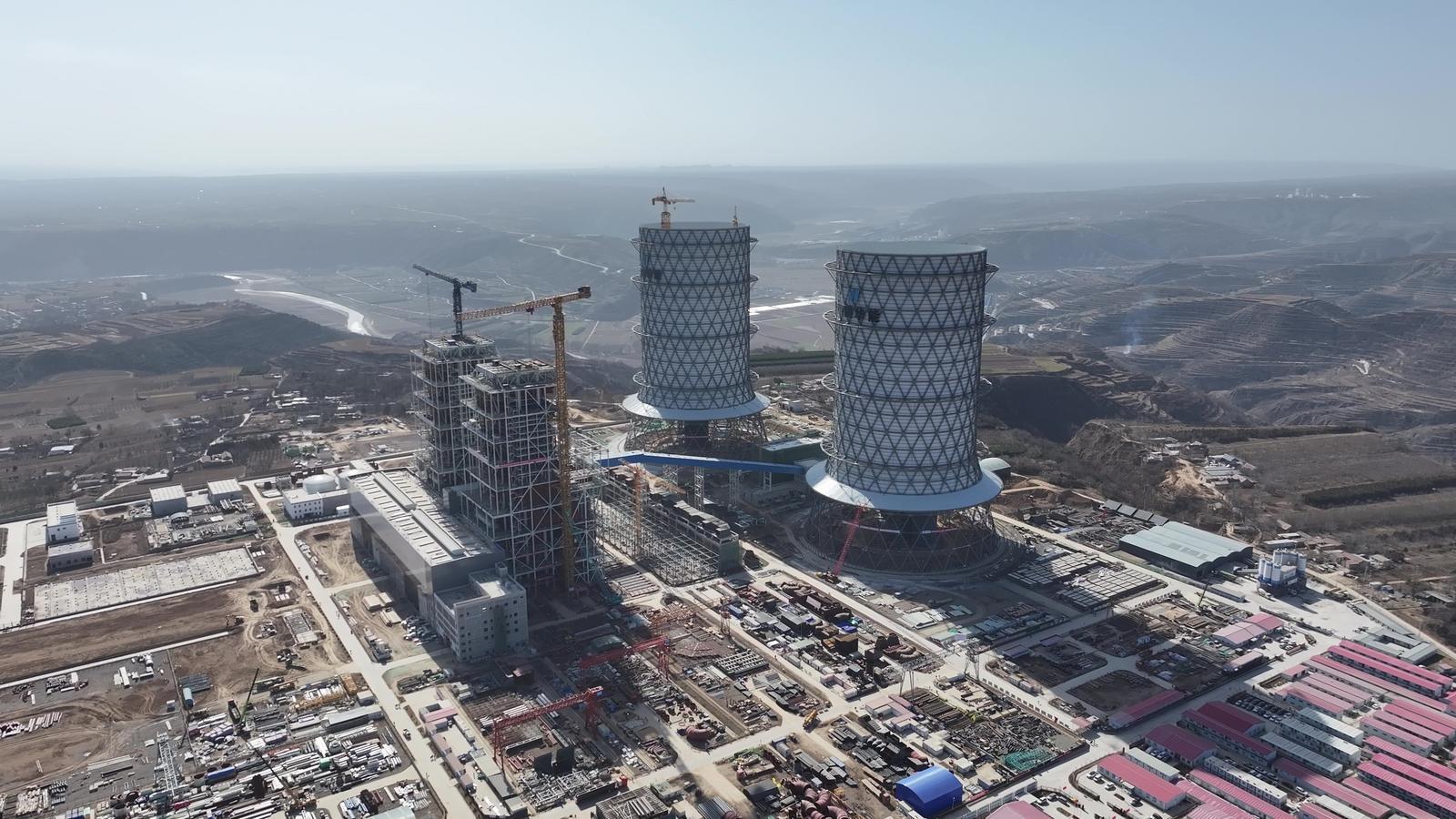 【春潮涌 繪新景·圖片新聞】華能正寧電廠：保工期 搶進度 預計今年底具備并網條件