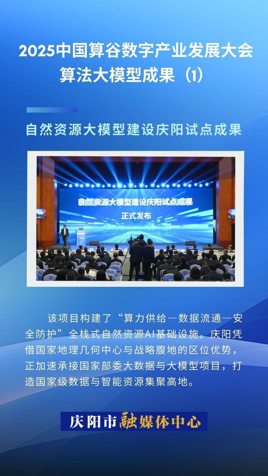 2025中國算谷數字產業發展大會算法大模型成果(1)｜自然資源大模型建設慶陽試點成果